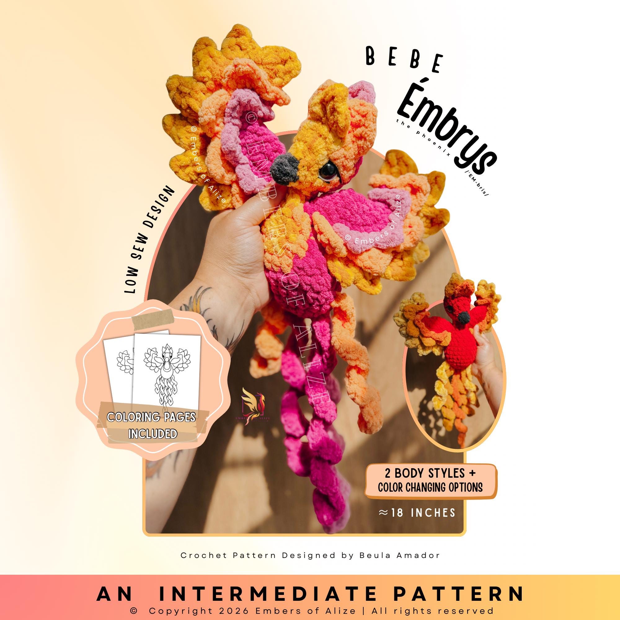 Phoenix Crochet Patterns for a Mythical Bird in Yarn 5 Bebe Émbrys Phoenix Fantasy Amigurumi Bird Mythical