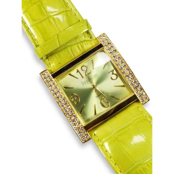 Vintage Joan Rivers Classics Watch Green Rhinestone Analog Etsy