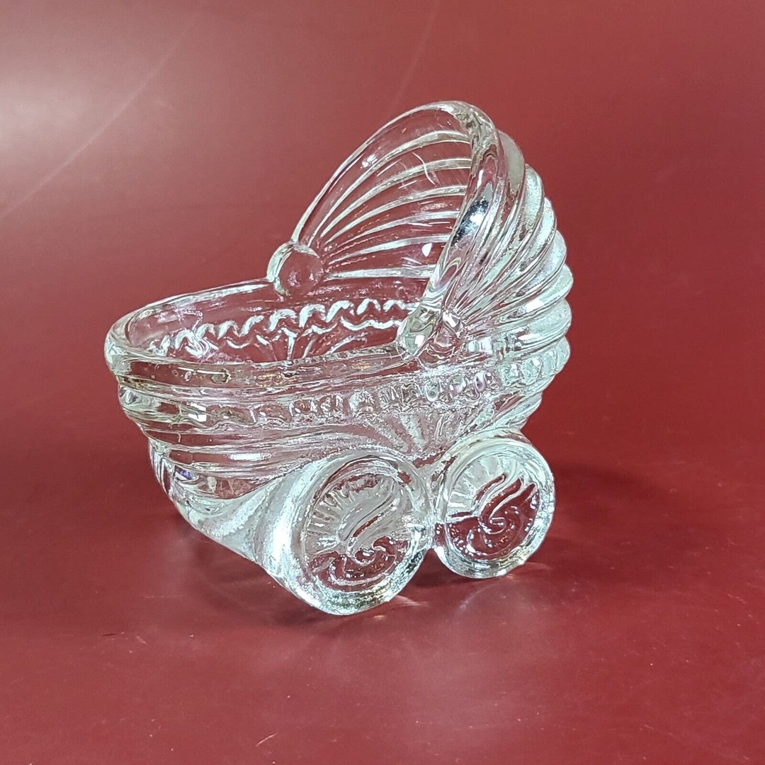 Glass Baby Carriage Buggy Stroller Candy Nut Dish Shower Etsy
