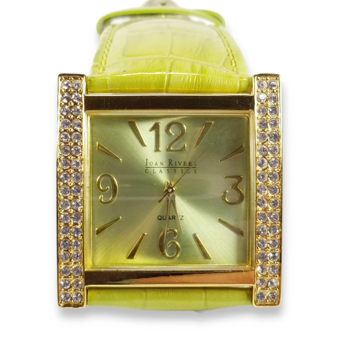 Vintage Joan Rivers Classics Watch Green Rhinestone Analog Etsy