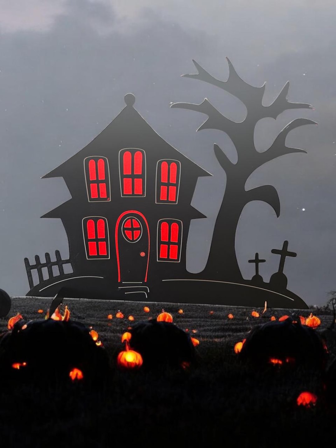 Halloween Flat House 3D Printed W/ Tea Light - Etsy