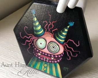 Peinture pour les oeuvres d'art de chambre d'enfants pour les enfants peinture de personnage art de monstre stupide peinture originale art drôle pour enfants adultes petite peinture