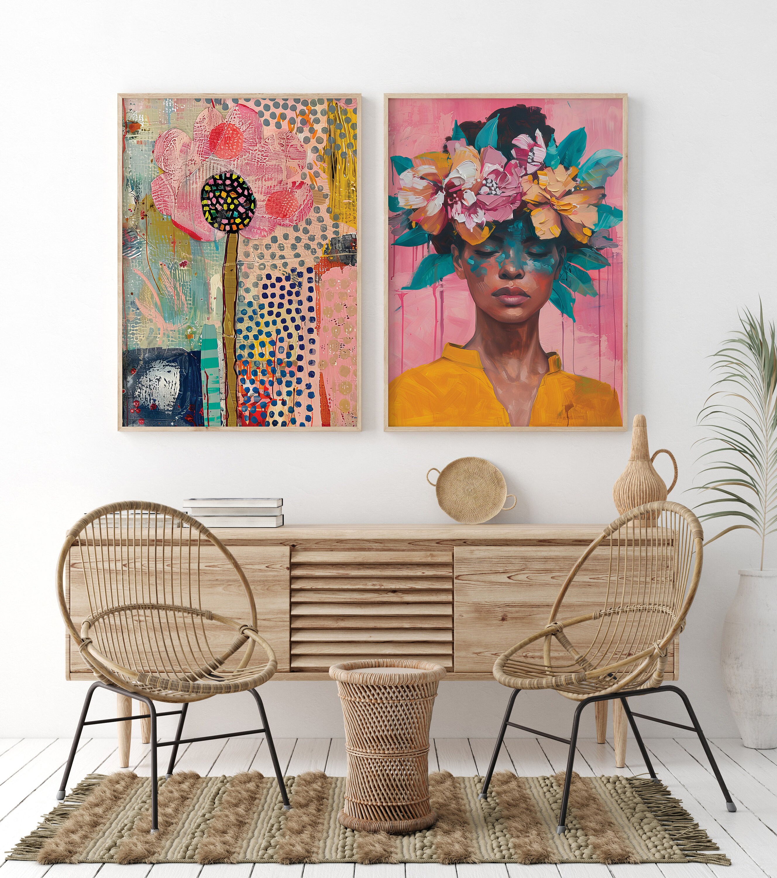 Coquette Room Decor Gallery Wall Prints Set of 8, Pink Preppy Dorm Wall