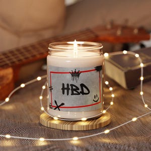 HBD (Happy Birthday) Graffiti Candle Gift, Birthday Party Decor, Birthday Gift, Custom Candle, Party Supplies, Birthday Candle, Gift for Him