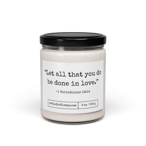 Bougie parfumée 9 oz, Design minimaliste, Citation spirituelle, Bougie de méditation, Bougie de prière, Bougie pleine conscience, Écriture biblique Décoration d&#39;intérieur