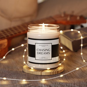 Chasing Dreams - Motivational and Uplifting 9oz Soy Wax Candle, Hand-Poured in the USA - Supports Addiction and Homelessness Rehabilitation