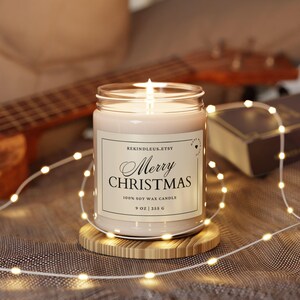 Merry Christmas Candle, Festive Holiday Decor, Christmas Decoration, Winter Home Decor, Holiday Table Centerpiece, Christmas Hostess Gift