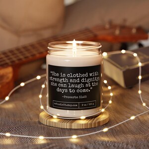 Bougie citation spirituelle femme, bougie religieuse, bougie inspirante, bougie de prière, bougie proverbes, cadeau de fête des mères, cadeau pour elle