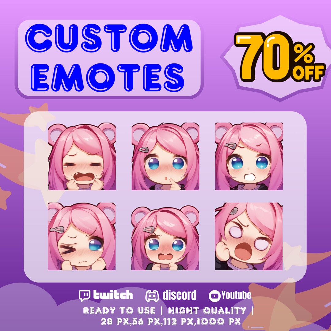 CUSTOM EMOTES High Quality Custom Emotes Premium. for Sreamer, Youtube ...