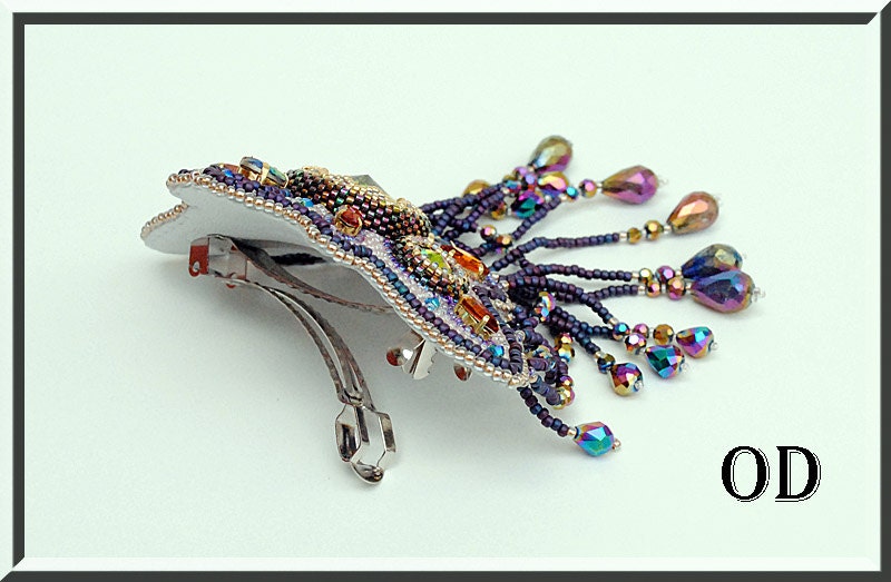 Hair Clip Evita. Barette clip long 8 cm. Etsy