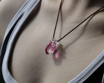 Handgemaakte glazen hartketting, charmante hanger, speciaal cadeau, harthanger, Halloween kerstverjaardagscadeau, sieraden, Valentijnsdag