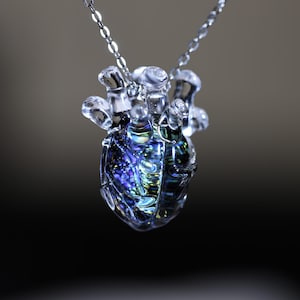 Handmade Black Heart Glass Pendant Necklace, 925 Silver Chain, Special Gift, Heart Pendant, Christmas Present, Gift for her and loved ones