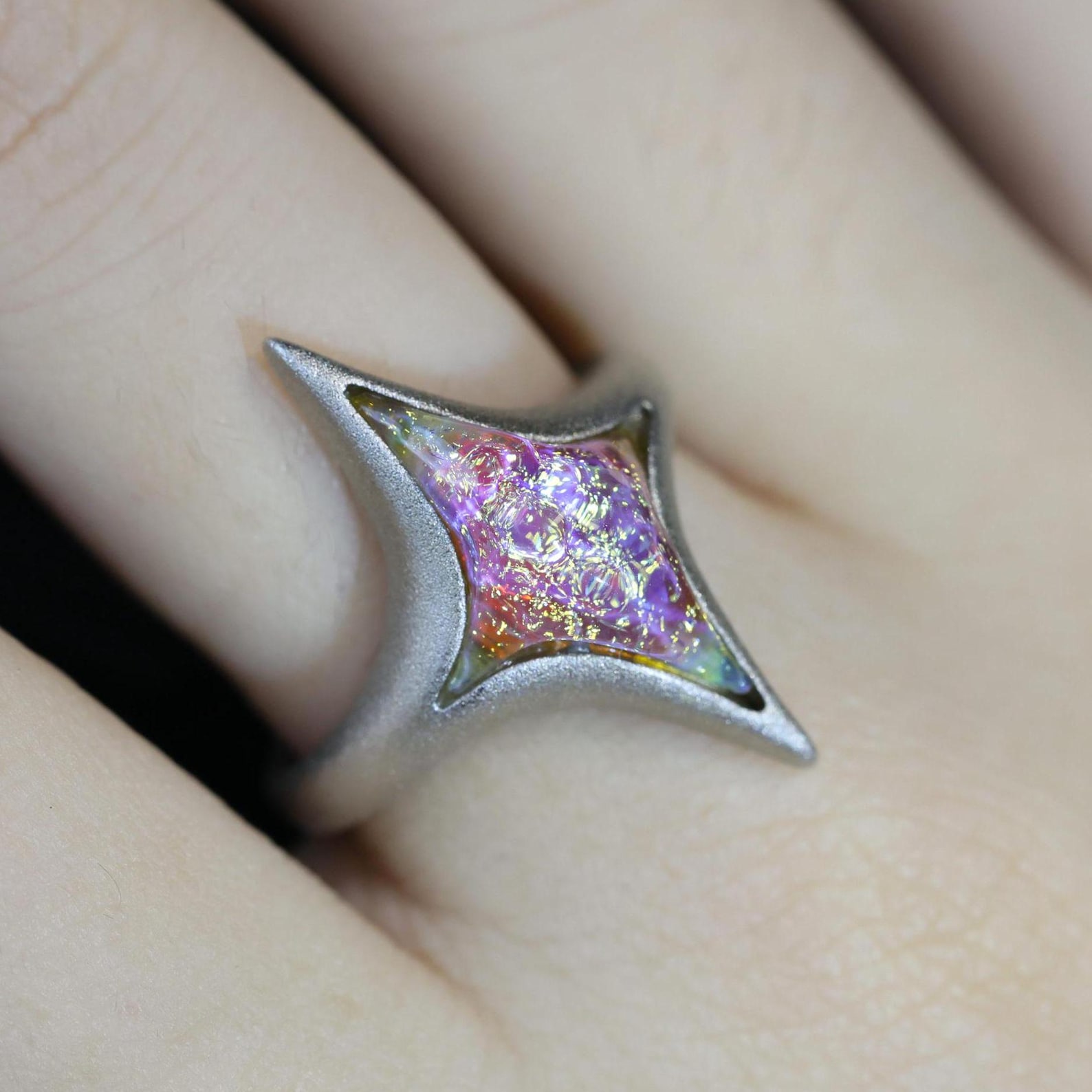 Handmade North Star Dreamland Ring, 925 Silver and Gold-plated Ring ...