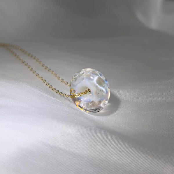 Handmade Ocean Pendant Necklace, Charming Pendant, 925 Silver Gold Plated Chain, Jewelry, Stunning Gift for her, Sea Wave Necklace-Luna Tide