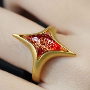 Handgemachter 925 Silber Nordstern Ring, Teufels Auge Ring, Romantisches Geschenk, Vergoldeter Ring Lieben oder Freunde, Schmuck Ring, Besonderes Geschenk