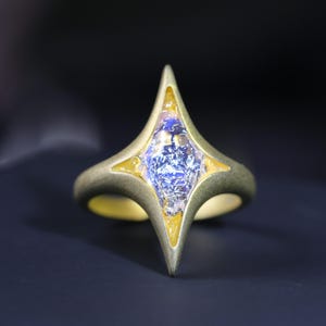 Handmade North Star Dreamland Ring, 925 Silver and Gold-plated Ring ...