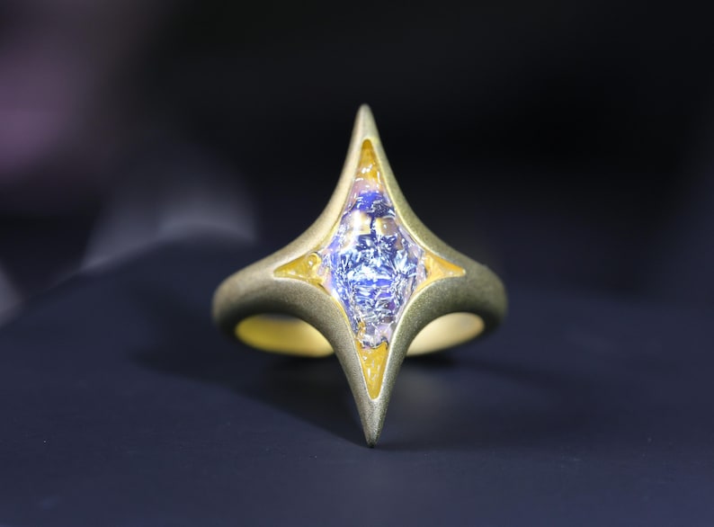 Handmade North Star Dreamland Ring, 925 Silver and Gold-plated Ring ...