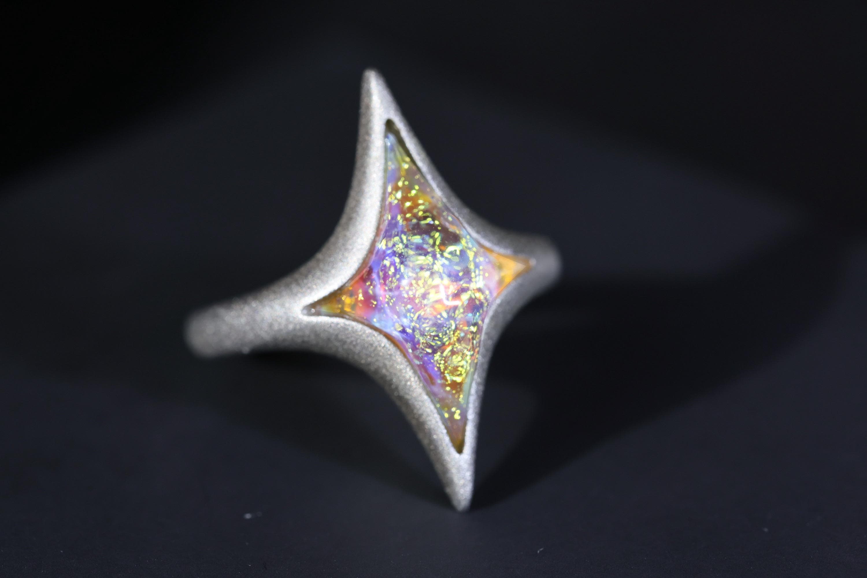 Handmade North Star Dreamland Ring, 925 Silver and Gold-plated Ring ...