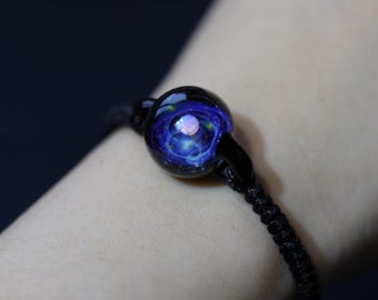 Cosmic Opal Space Bracelet, Galaxy Star Gift for Him & Her, Handmade Mini Universe, Special Gift, Charming Bracelet, Opal Jewelry, Dark Gift