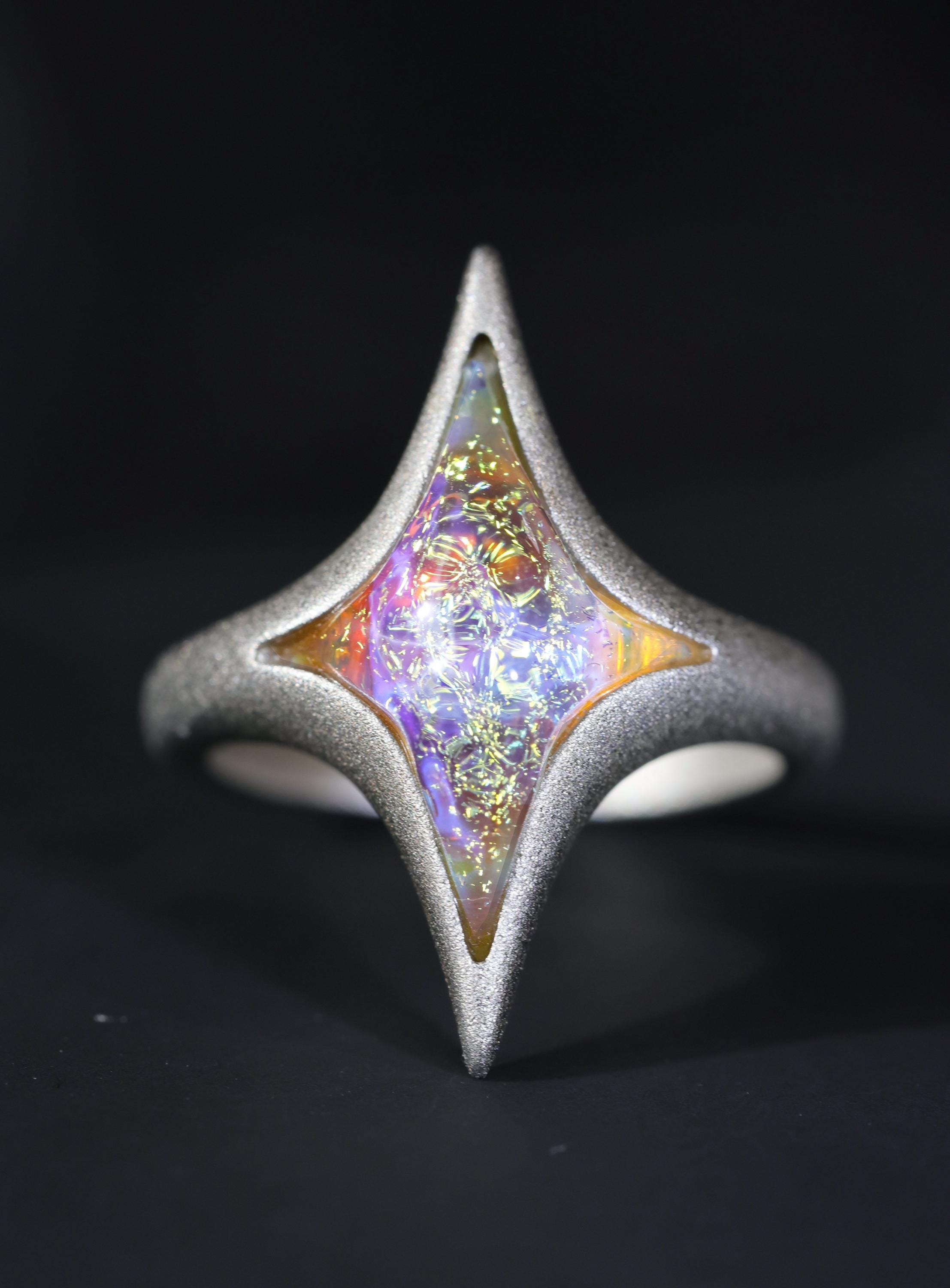Handmade North Star Dreamland Ring, 925 Silver and Gold-plated Ring ...