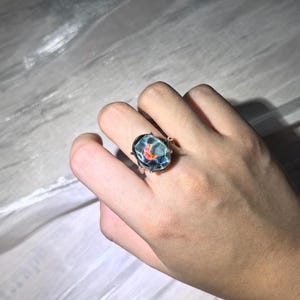 Handmade Moon Opal 925 Silver Ring, Jewlery Ring, Ocean Wave Ring, 925 Silver Band, Charming Opal Ring, Anniversary Gift, Customizable Size