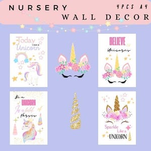 Nursery Wall Art |  Unicorn Nursery Print |Gift For Girls | Girls Bedroom Decor | Girls Nursery Wall Decor | Girls Room Decor|  Wall Art