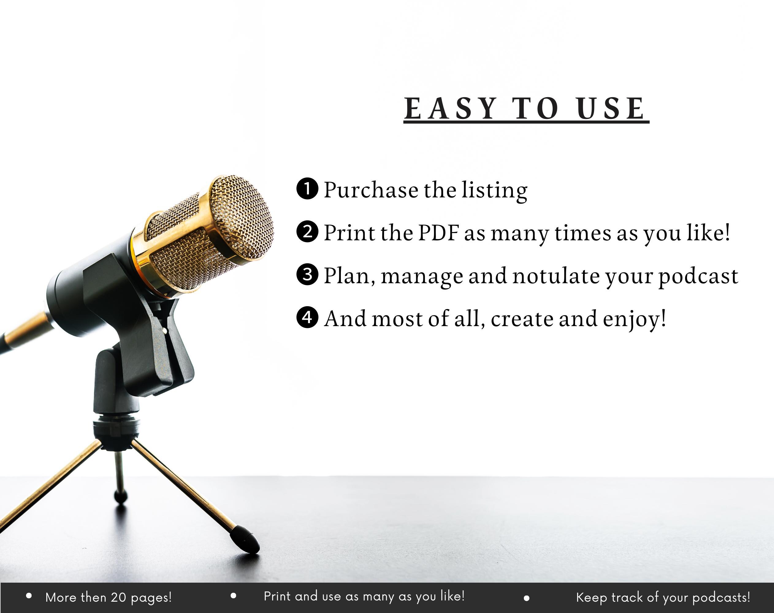 Podcast Planner | Interview Script & Tracker | Podcast Log | Digital ...