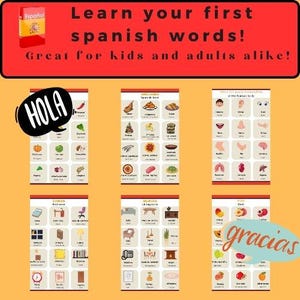 Learning Spanish | learning spanish words ebook | Learning Spanish Bundle | Teaching Spanish | homeschooling | kids education - kids school