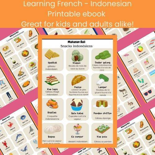 Learning Indonesian Guide Learning Indonesian Indonesian and French Digital Download Homeschool ...