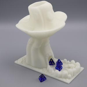 Aangepaste kleur Mushroom Dice Tower Park-thema, Dungeons 'n Dragons-stijl/rollenspelaccessoire grijs 3D-geprint. Randomizer StageTop
