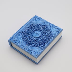 Buch. Würfel, Karte, Rolltablett Aufbewahrung. Mönch, Fäuste der Macht. Glänzend Hellblau. Dungeons and Dragons, D&D, Rollenspiele, Karten- und Würfelspiele