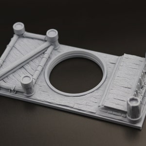 Westernonderdeel en bekerhouder, Keep Outpost landelijk thema.  Rollenspelaccessoire, 3D-geprint grijs. StageTop. Aangepaste kleuren en materialen