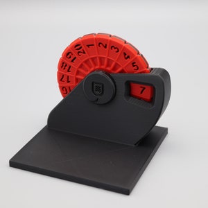 Cuenta de puntuación de la rueda de contador del 1 al 20 para juegos de rol, juegos de cartas, mantenimiento de puntuación, impresión 3D en negro y rojo. Para MTG, StageTop. Regalo