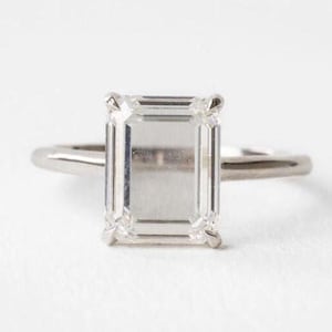 Portrait Cut Engagement Ring | 14K Gold Unique Wedding Set & Square Diamond Moissanite Promise Ring.