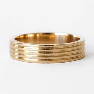 Chunky Bubble Gold Dome Ring, 14k Solid Wide Ribbed Band, Bold Statement Jewelry, Perfect Birthday Gift for Women