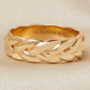 Braided Gold Band - Twisted Solid Gold Wedding Band, Braided Wedding Ring, Custom Gold Bridal Band, Unique Gold Rings.