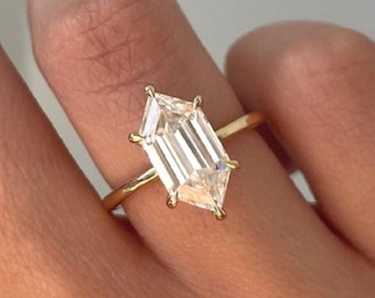 Antique 3.1 CT Dutch Marquise Cut Moissanite Solitaire 14k Solid Yellow Gold Handmade Hidden Halo Ring Gorgeous 6 Claws Wedding Jewelry/Gift