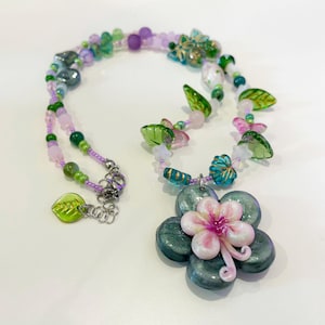 Flower Air-Dry Clay Necklace: Handmade Boho Fairy Tale Charm