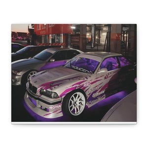 Car Enthusiast Art Print, Stretched Canvas Wall Decor, Automotive Gift, Racing Fan Wall Art, Cool Car Decor