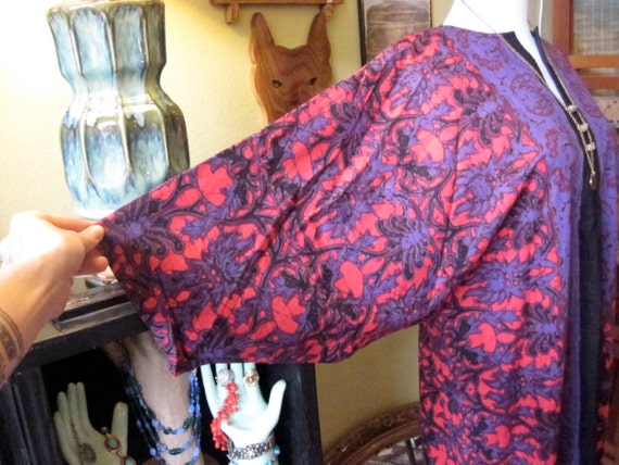 Vintage 70s/80s Psychedelic Cotton Kaftan Maxi Fes