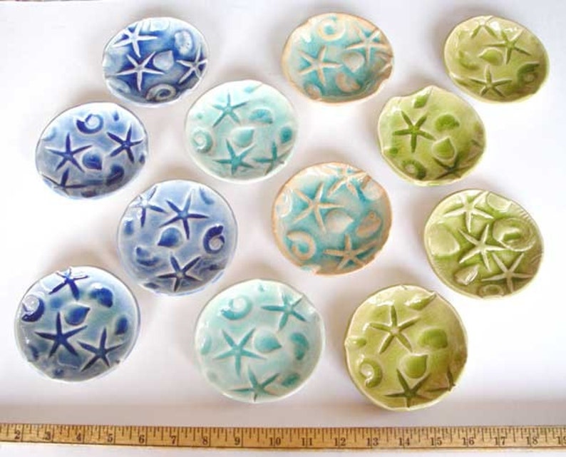 Soap Dish Starfish Fossil Trinket Treasure Aqua or Blue Ocean Etsy