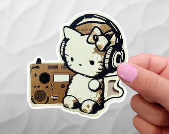 Hip Hop Kitten Sticker