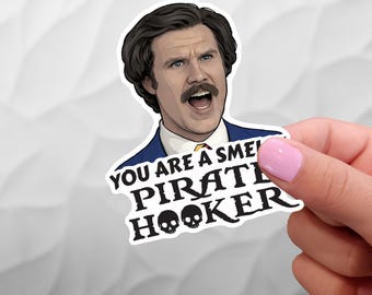 You are a Smelly Pirate Hooker - Anchorman Sticker - For Bad Parkers
