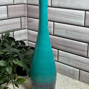 Vintage Rosenthal Vase Emilio Pucci Studio Linie Queensberry Rizzie MCM Art Deco Bottle Vase Turquoise Geometric 1970s Lichterfelde 10.75”