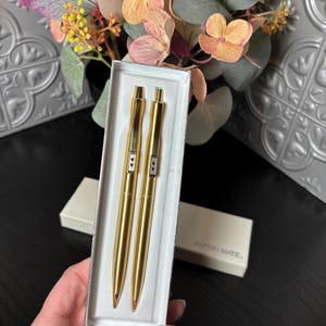 Set di penna e matita dorate vintage del 1979, penna a sfera Paper Mate Double Heart e matita meccanica nella scatola originale, nuovo set regalo di vecchia data