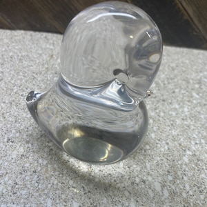 Vintage FM Ronneby Kontsglas Glasvogel Figur Made in Sweden Klarglas Ente Vintage Briefbeschwerer