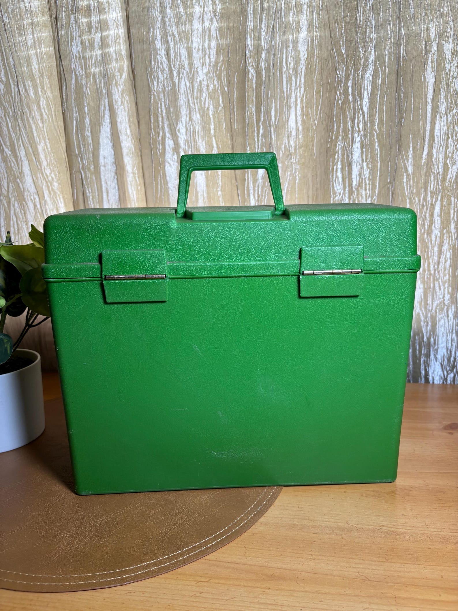 Vintage Plastic Letter File Folder Box With Handle Avocado Green 1972 ...