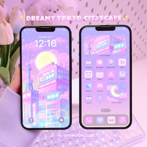Dreamy Tokyo Cityscape Pixel Theme Pack for iOS / Android