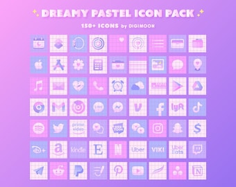 Dreamy Pastel Aesthetic 150+ Mobile App Icons Variety Pack