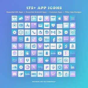175+ Gradient Dreamy Galaxy Pastel Cute Aesthetic Mobile App Icons Variety Pack